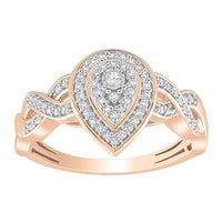Thumbnail for LADIES ENGAGEMENT RING 1/6 CT ROUND DIAMOND 10K ROSE GOLD