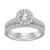 Thumbnail for LADIES BRIDAL RING SET 1 CT ROUND DIAMOND 14K WHITE GOLD