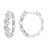 Thumbnail for LADIES HOOPS 1/4 CT ROUND DIAMOND 10K WHITE GOLD