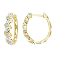 Thumbnail for LADIES HOOPS 1/4 CT ROUND DIAMOND 10K YELLOW GOLD