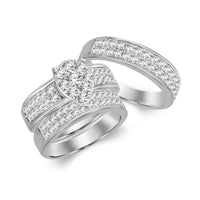 Thumbnail for LADIES TRIO SET 1 CT ROUND DIAMOND 10K WHITE GOLD