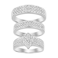 Thumbnail for LADIES TRIO SET 2 CT ROUND DIAMOND 10K WHITE GOLD