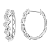 Thumbnail for LADIES HOOPS 1/3 CT ROUND DIAMOND 10K WHITE GOLD