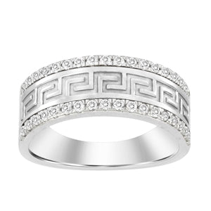 MEN'S BAND 1/2 CT ROUND DIAMOND 14K WHITE GOLD