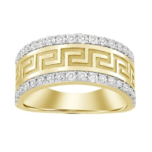 MEN'S BAND 1 CT ROUND DIAMOND 14K YELLOW GOLD