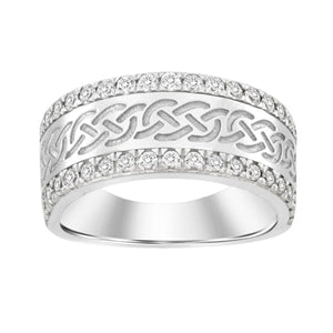 MEN'S BAND 1 CT ROUND DIAMOND 14K WHITE GOLD
