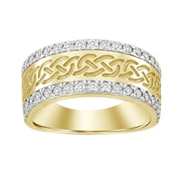 Thumbnail for MEN'S BAND 1 CT ROUND DIAMOND 14K YELLOW GOLD
