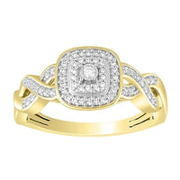 Thumbnail for LADIES ENGAGEMENT RING 1/6 CT ROUND DIAMOND 10K YELLOW GOLD