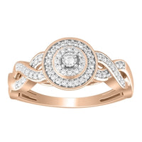 Thumbnail for LADIES ENGAGEMENT RING 1/6 CT ROUND DIAMOND 10K ROSE GOLD