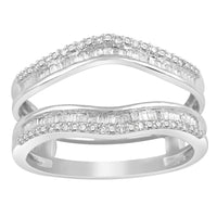 Thumbnail for LADIES WRAPS & ENHANCERS 1/4 CT ROUND/BAGUETTE DIAMOND 10K WHITE GOLD