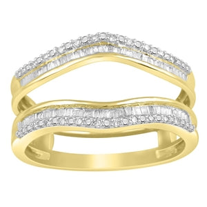 LADIES WRAPS & ENHANCERS 1/4 CT ROUND/BAGUETTE DIAMOND 10K YELLOW GOLD