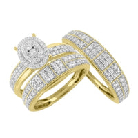 Thumbnail for LADIES TRIO SET 1 CT ROUND DIAMOND 10K YELLOW GOLD