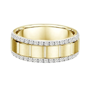 MEN'S BAND 1/2 CT ROUND DIAMOND 14K YELLOW GOLD