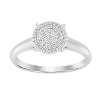 Thumbnail for LADIES ENGAGEMENT RING 1/10 CT ROUND DIAMOND 10K WHITE GOLD