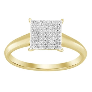 LADIES ENGAGEMENT RING 1/10 CT ROUND DIAMOND 10K YELLOW  GOLD