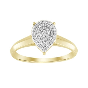 LADIES ENGAGEMENT RING 1/10 CT ROUND DIAMOND 10K YELLOW  GOLD
