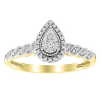 Thumbnail for LADIES ENGAGEMENT RING 1/10 CT ROUND DIAMOND 10K YELLOW GOLD