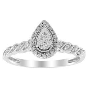 LADIES ENGAGEMENT RING 1/10 CT ROUND DIAMOND 10K ROSE GOLD