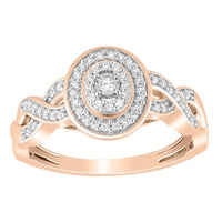 Thumbnail for LADIES ENGAGEMENT RING 1/6 CT ROUND DIAMOND 10K ROSE GOLD