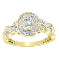 Thumbnail for LADIES ENGAGEMENT RING 1/6 CT ROUND DIAMOND 10K YELLOW GOLD