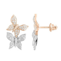 Thumbnail for LADIES EARRING 1/3 CT ROUND DIAMOND 10K WHITE/ROSE GOLD