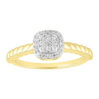 Thumbnail for LADIES ENGAGEMENT RING 1/6 CT ROUND DIAMOND 10K YELLOW GOLD