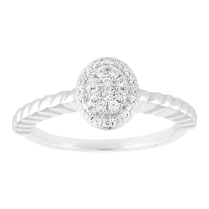 LADIES ENGAGEMENT RING 1/6 CT ROUND DIAMOND 10K WHITE GOLD
