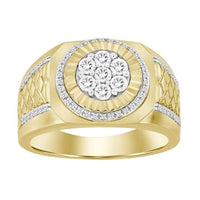 Thumbnail for MEN'S RING 1/2 CT ROUND DIAMOND 10K YELLOW GOLD