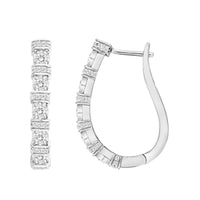 Thumbnail for LADIES HOOPS 3/4 CT ROUND DIAMOND 10K WHITE GOLD