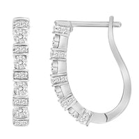Thumbnail for LADIES HOOPS 1/4 CT ROUND DIAMOND 10K WHITE GOLD