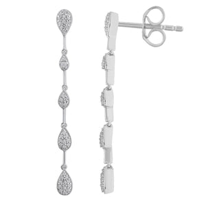 LADIES EARRING 1/6 CT ROUND DIAMOND 10K WHITE GOLD