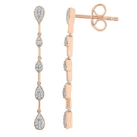 Thumbnail for LADIES EARRING 1/6 CT ROUND DIAMOND 10K ROSE GOLD