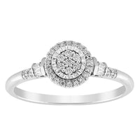 Thumbnail for LADIES ENGAGEMENT RING 1/5 CT ROUND DIAMOND 10K WHITE GOLD