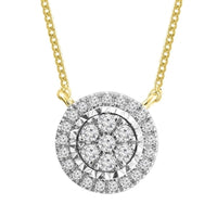 Thumbnail for LADIES NECKLACE 1/5 CT ROUND DIAMOND 10K YELLOW GOLD