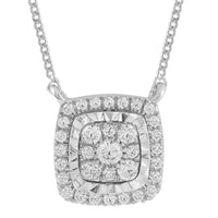Thumbnail for LADIES NECKLACE 1/5 CT ROUND DIAMOND 10K WHITE GOLD