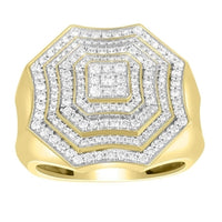 Thumbnail for MEN'S RING 1 CT ROUND DIAMOND 14K YELLOW GOLD