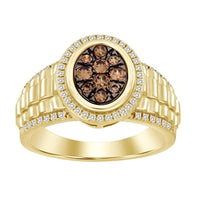 Thumbnail for MEN'S RING 1/2 CT ROUND/CHOCOLAT  DIAMOND 10K YELLOW GOLD