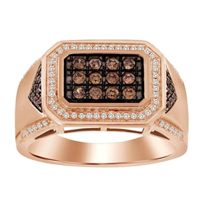 MEN'S RING 1/2 CT ROUND/CHOCOLATE DIAMOND 10K ROSE  GOLD