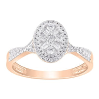 Thumbnail for LADIES ENGAGEMENT RING 1/3 CT ROUND/BAGUETTE DIAMOND 10K ROSE GOLD