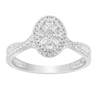 Thumbnail for LADIES ENGAGEMENT RING 1/3 CT ROUND/BAGUETTE DIAMOND 10K WHITE GOLD