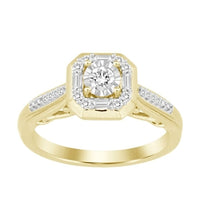 Thumbnail for LADIES ENGAGEMENT RING 1/4 CT ROUND/BAGUETTE DIAMOND 10K YELLOW GOLD