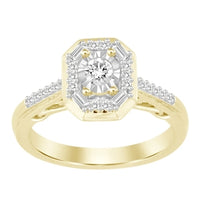 Thumbnail for LADIES ENGAGEMENT RING 1/4 CT ROUND/BAGUETTE DIAMOND 10K YELLOW GOLD