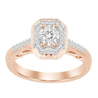 Thumbnail for LADIES ENGAGEMENT RING 1/4 CT ROUND/BAGUETTE DIAMOND 10K ROSE GOLD