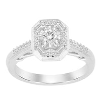 Thumbnail for LADIES ENGAGEMENT RING 1/4 CT ROUND/BAGUETTE DIAMOND 10K WHITE GOLD