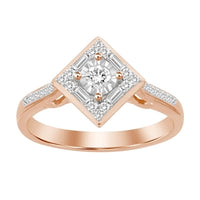 Thumbnail for LADIES ENGAGEMENT RING 1/4 CT ROUND/BAGUETTE DIAMOND 10K ROSE GOLD