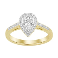 Thumbnail for LADIES ENGAGEMENT RING 1/4 CT ROUND/BAGUETTE DIAMOND 10K YELLOW GOLD