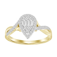 Thumbnail for LADIES ENGAGEMENT RING 1/4 CT ROUND/BAGUETTE DIAMOND 10K ROSE GOLD