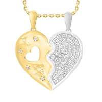 Thumbnail for LADIES PENDANT 1/10 CT ROUND DIAMOND 10K WHITE/YELLOW GOLD