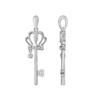 Thumbnail for LADIES PENDANT 1/10 ROUND DIAMOND 10K WHITE GOLD (CHAIN NOT INCLUDED)