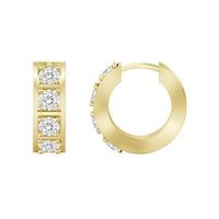 Thumbnail for MEN'S HOOP 1/4 CT ROUND DIAMOND 10K YELLOW GOLD
